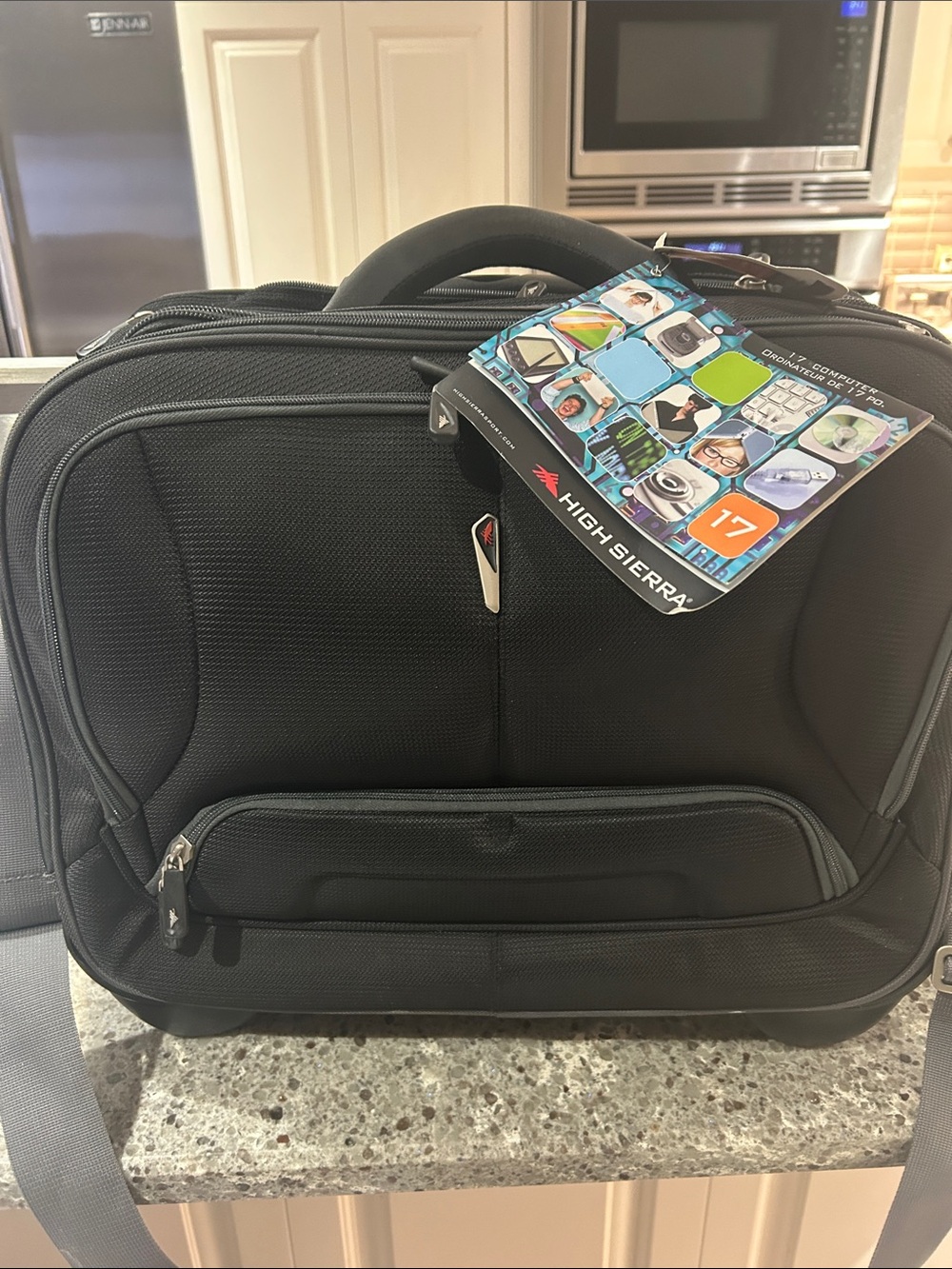 High Sierra Black Laptop Briefcase with Front Pocket